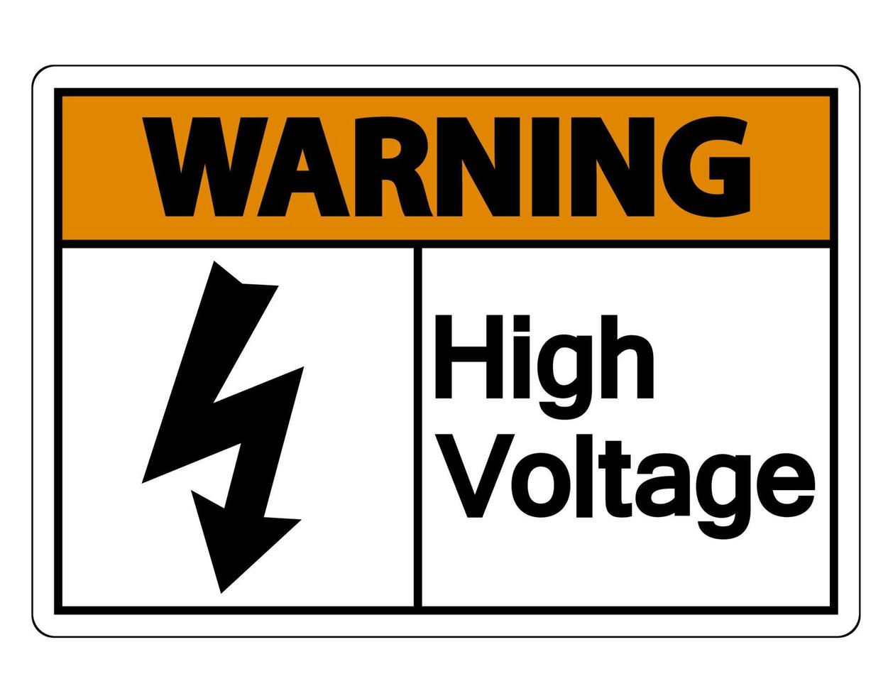 Warning high voltage sign on white background vector