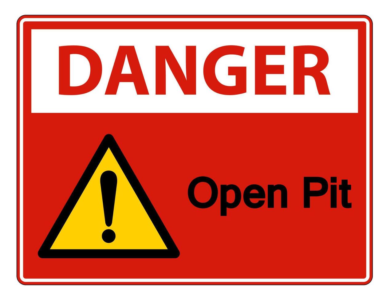 Danger Open Pit Symbol Sign on white background vector