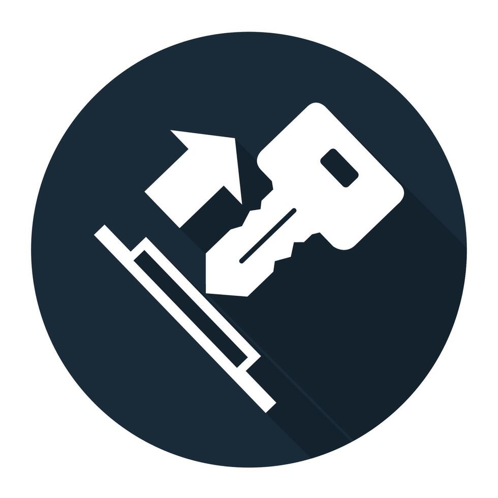 Pull Key Symbol Sign On black Background On black Background vector