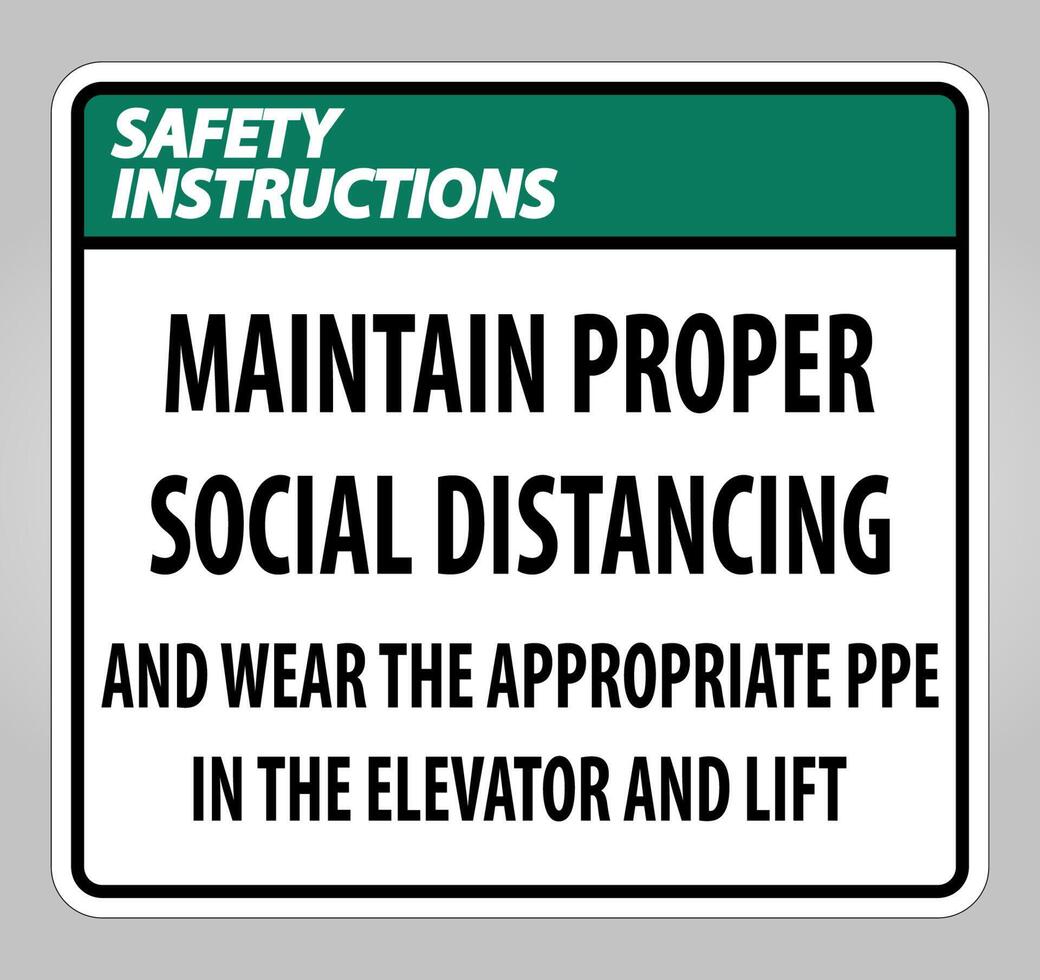 Safety Instructions Maintain Proper Social Distancing Sign Isolate On White Background,Vector Illustration EPS.10 vector