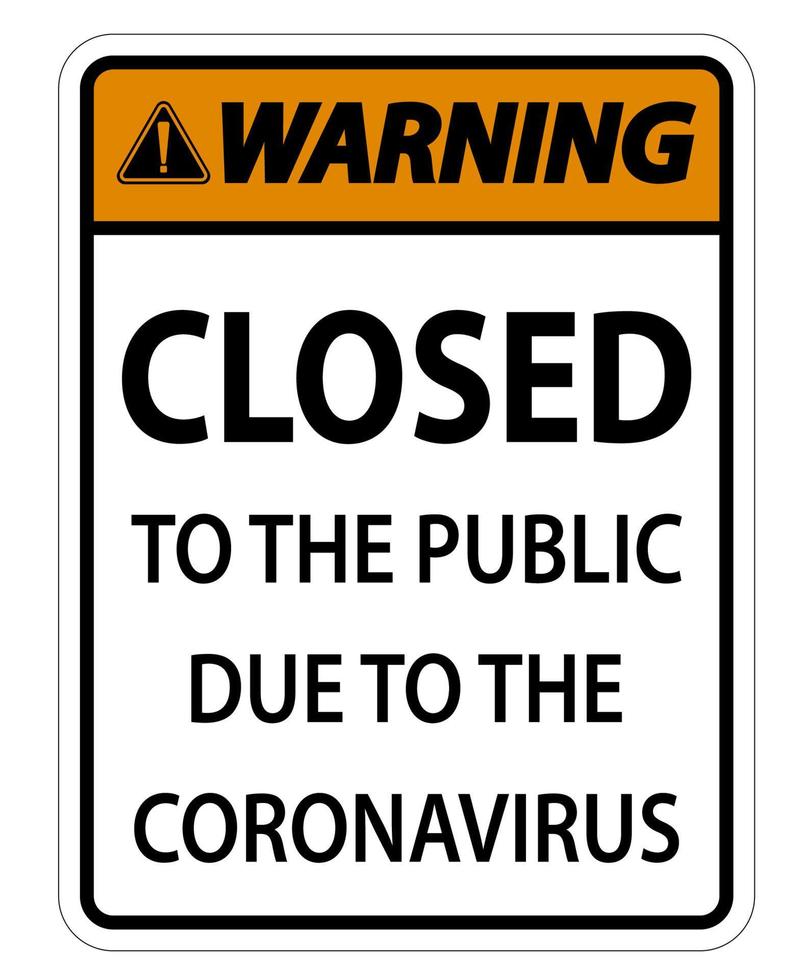 Warning Closed to public sign on white background vector
