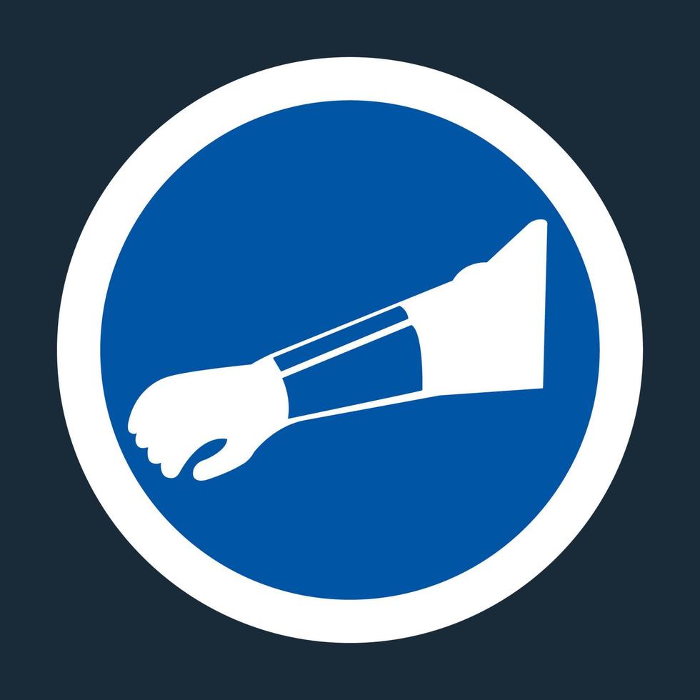 Símbolo de protección del brazo de desgaste signo sobre fondo negro vector