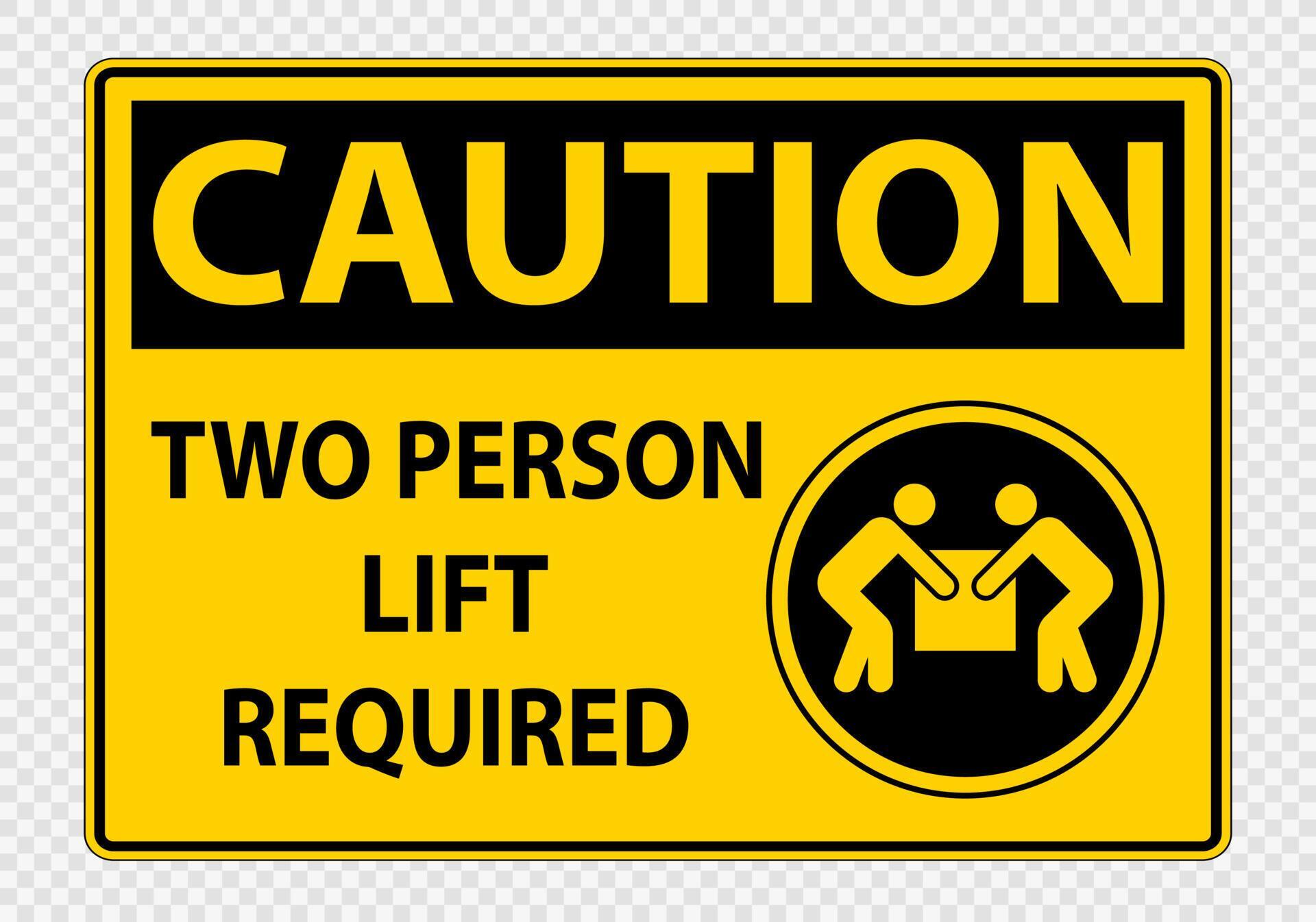 Two person lift required Symbol Sign Isolate on transparent Background