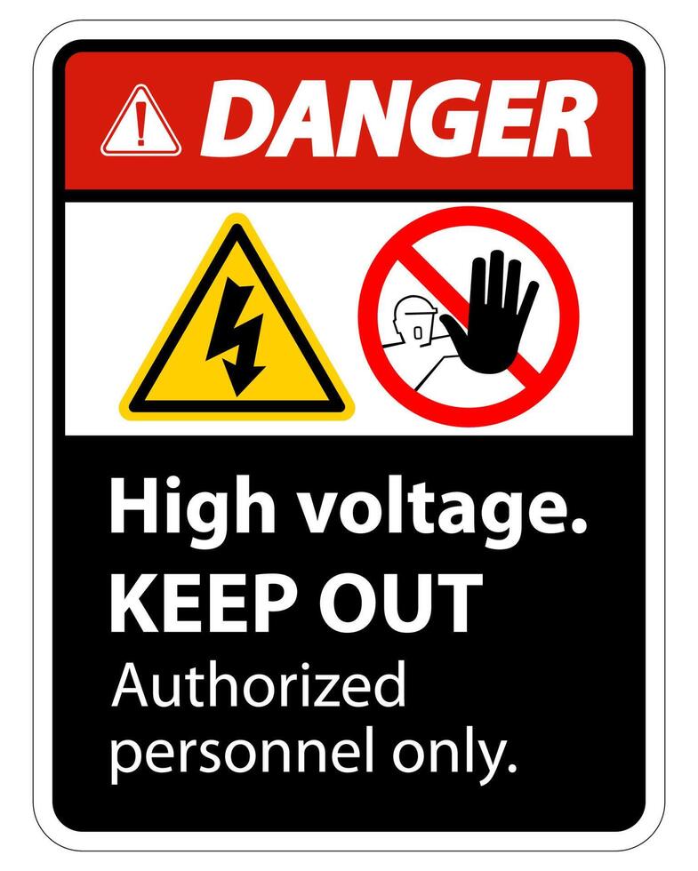 Danger High Voltage Keep Out Sign Isolate On White Background,Vector Illustration EPS.10 vector