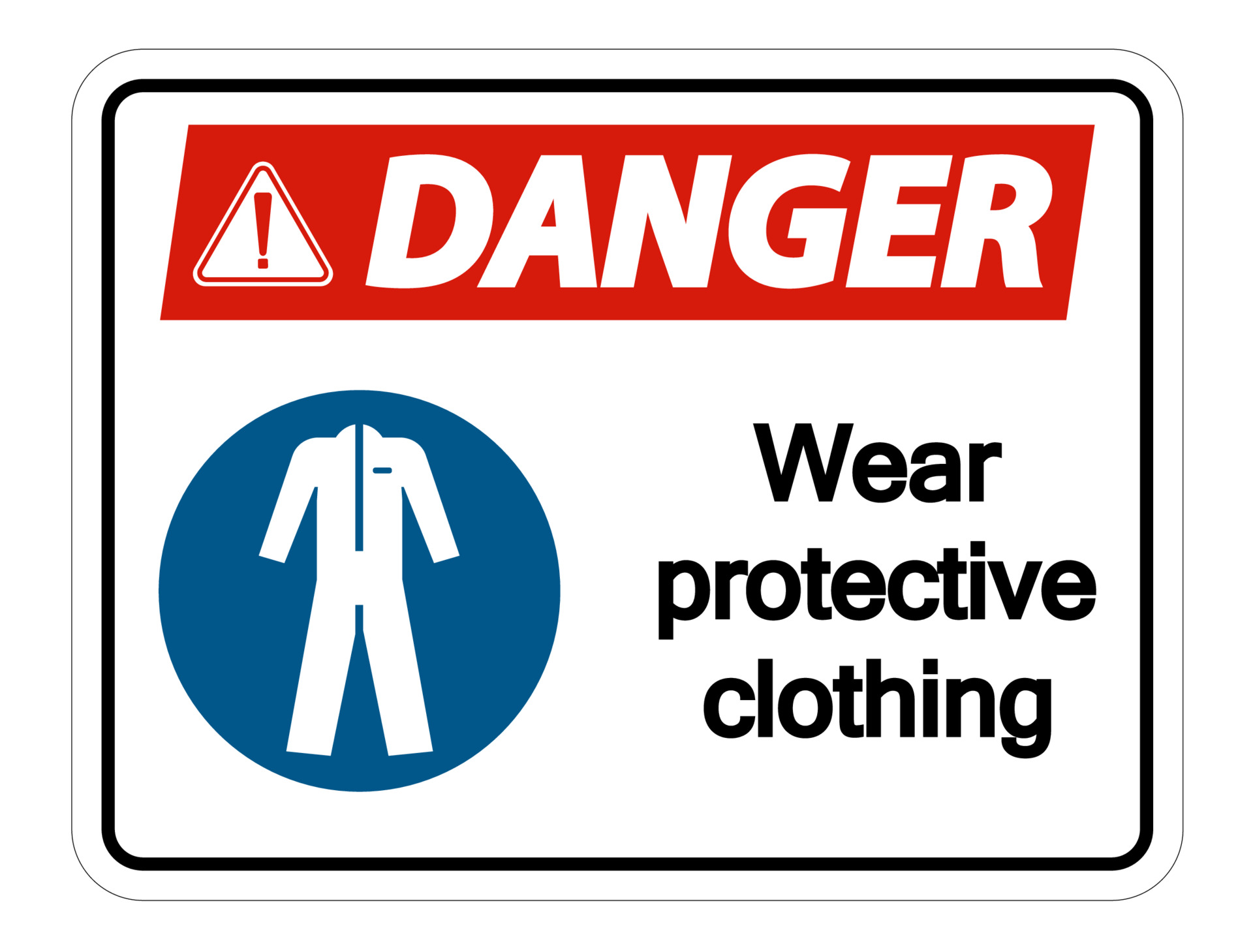 Danger Wear protective clothing sign on white background 3784467