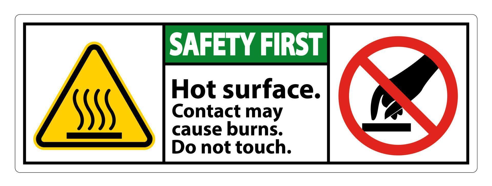 Safety Hot Surface Do Not Touch Symbol Sign Isolate on White Background,Vector Illustration vector