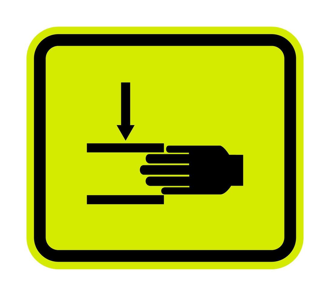 Beware Of Crushing Hand Symbol Isolate On White Background,Vector Illustration EPS.10 vector