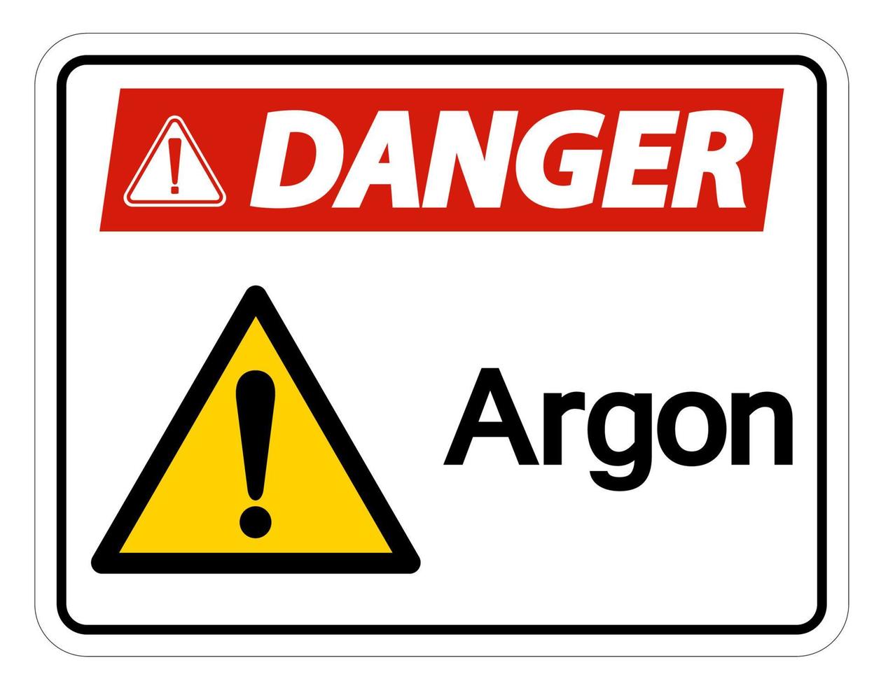 Danger Argon Symbol Sign On White Background vector