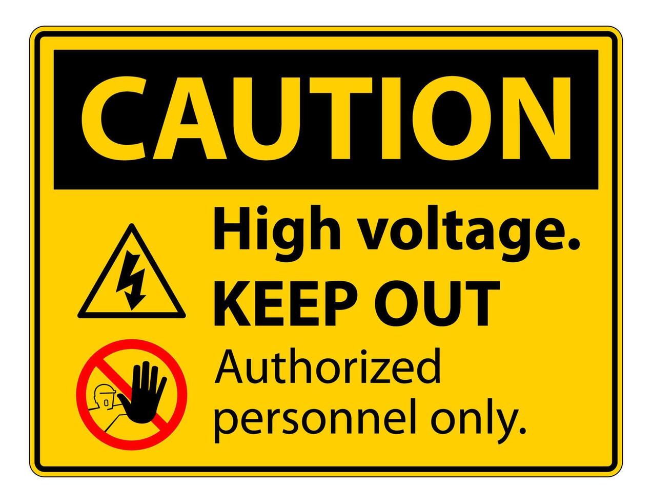 Caution High Voltage Keep Out Sign Isolate On White Background,Vector Illustration EPS.10 vector