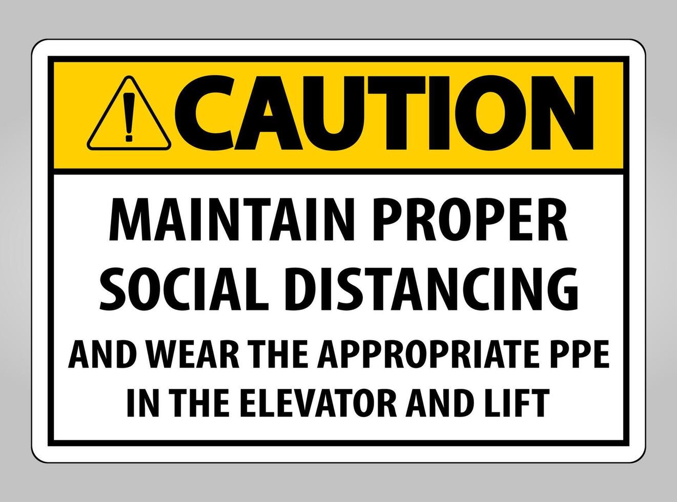 Caution Maintain Proper Social Distancing Sign Isolate On White Background,Vector Illustration EPS.10 vector