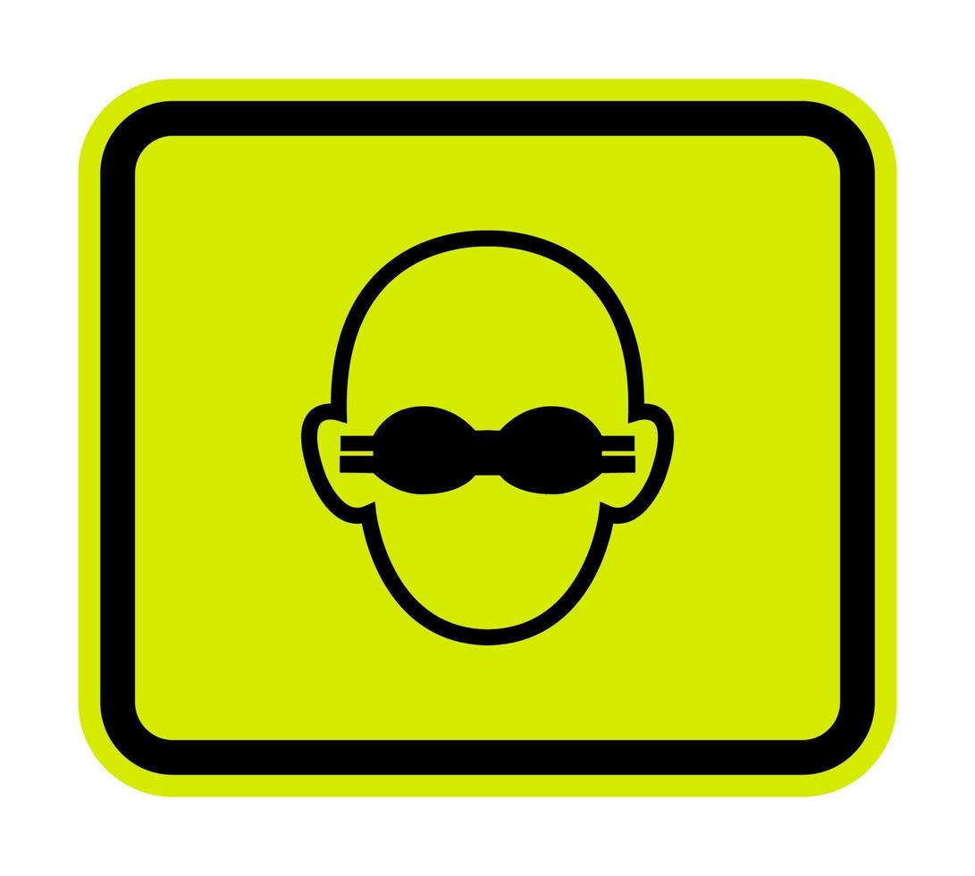 Symbol Wear Opaque Eye Protection Sign Isolate On White Background,Vector Illustration EPS.10 vector