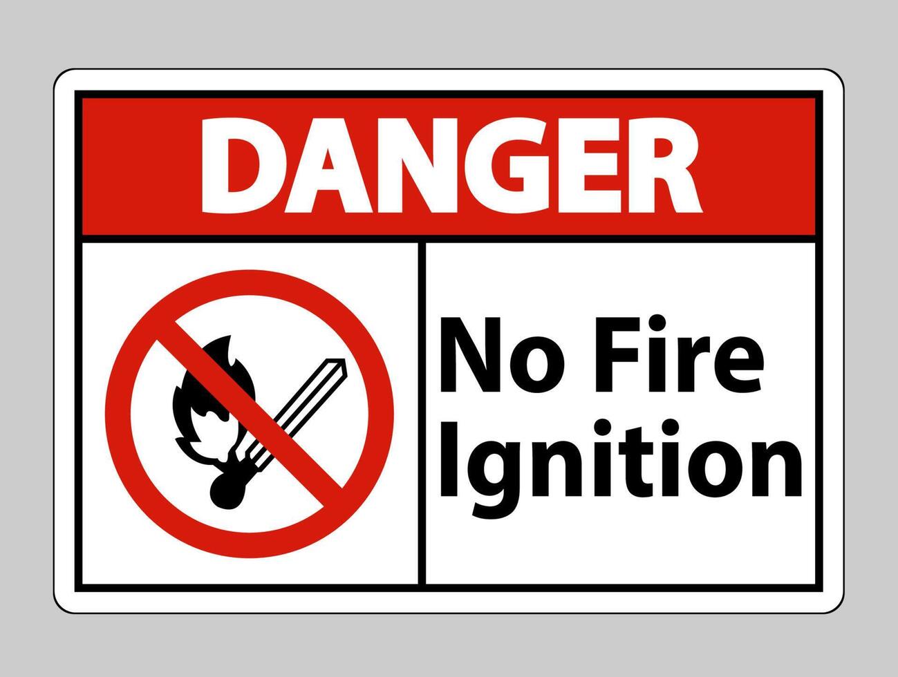 Danger No Fire Ignition Symbol Sign On White Background vector