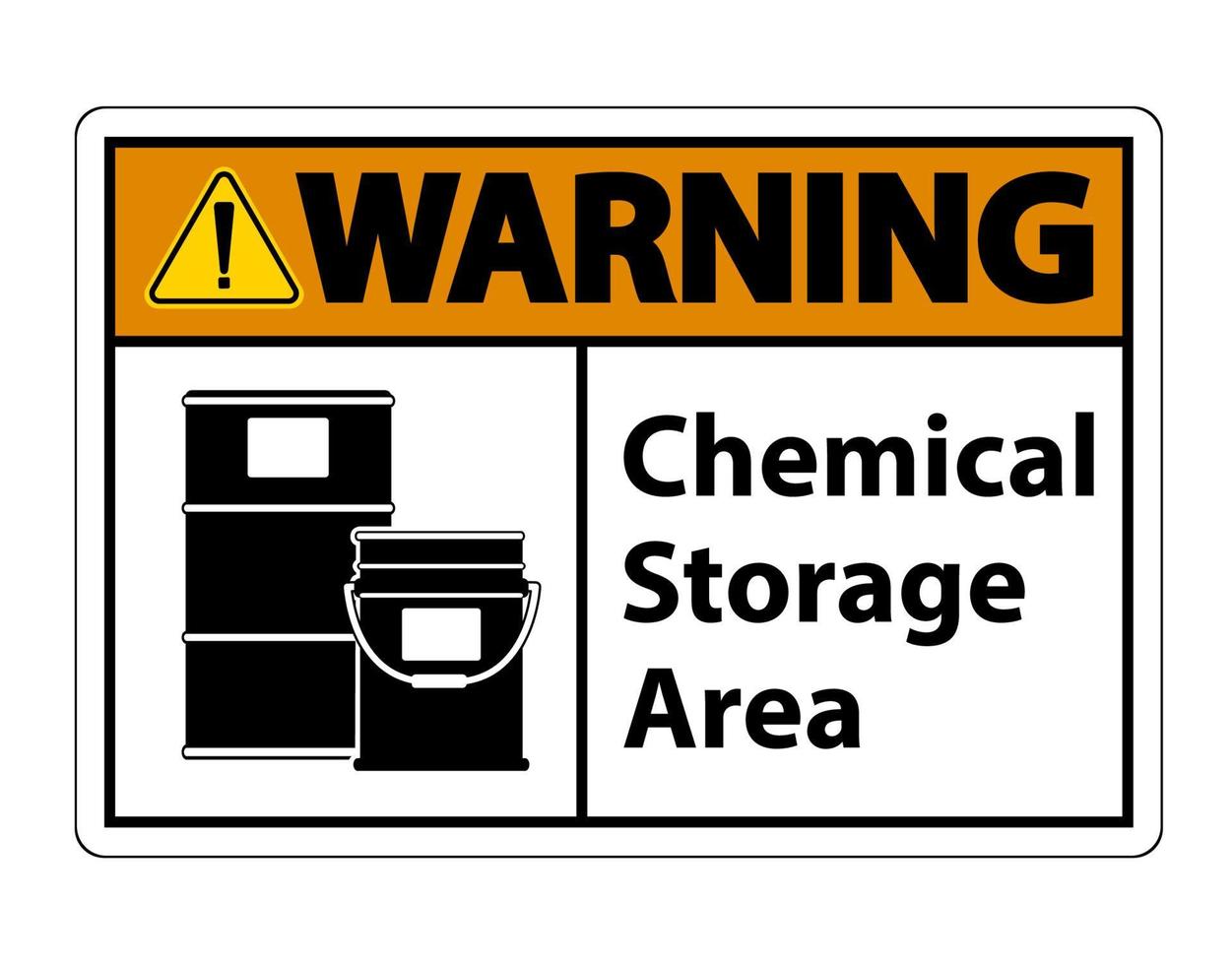 Signo de símbolo de almacenamiento químico de advertencia aislar sobre fondo transparente, ilustración vectorial vector