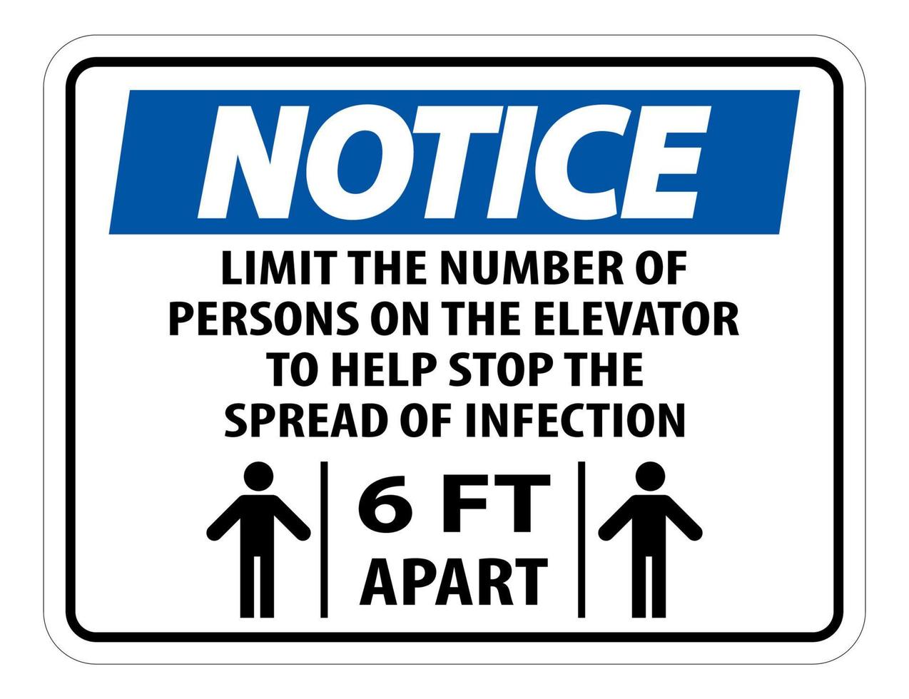Notice Elevator Physical Distancing Sign Isolate On White Background,Vector Illustration EPS.10 vector
