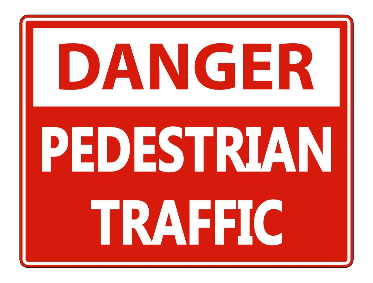 Danger Pedestrian Traffic Sign on white background vector