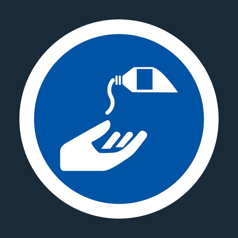 PPE Icon.Use Barrier Cream Symbol Sign On black Background On black Background vector