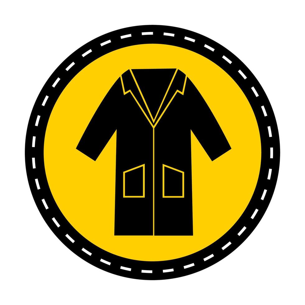 PPE Icon.Wear Smock Symbol Sign On black Background vector