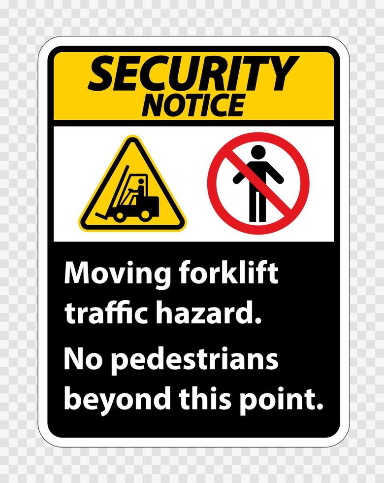 Moving forklift traffic hazard,No pedestrians beyond this point,Symbol Sign Isolate on transparent Background,Vector Illustration vector