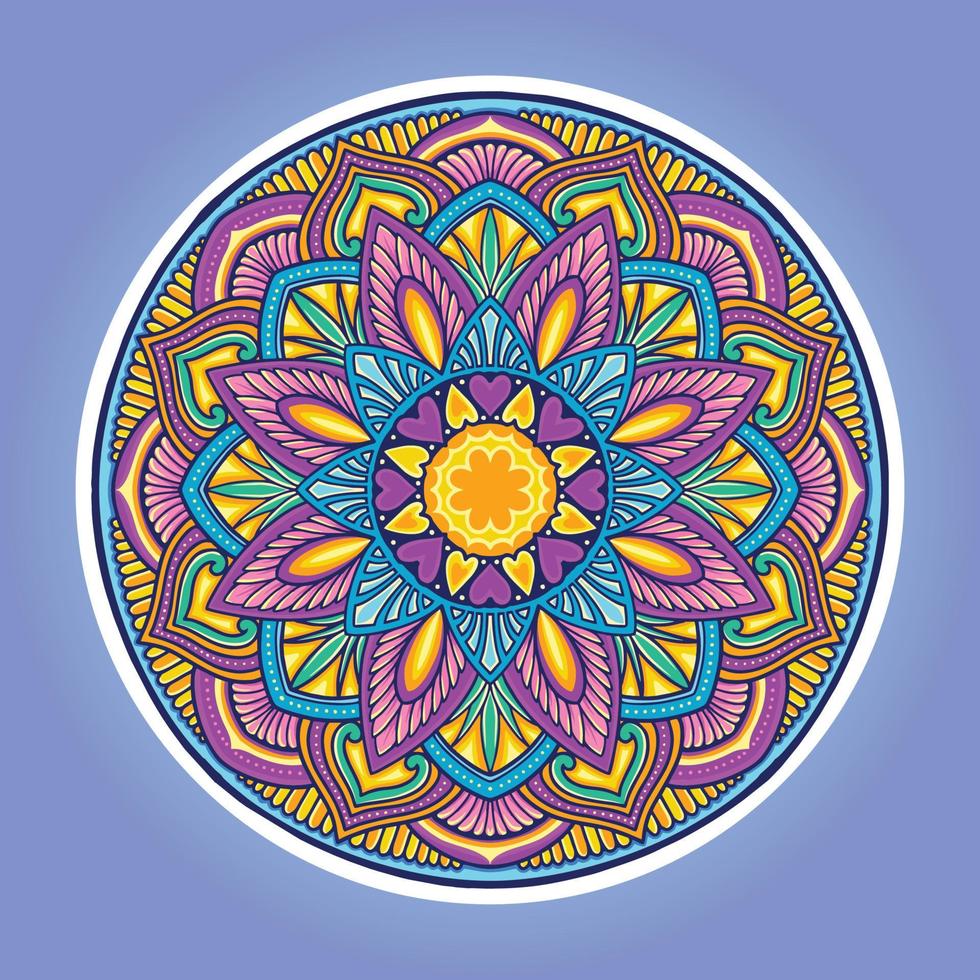 Mandala Colorful Love Leaf Illustrations vector
