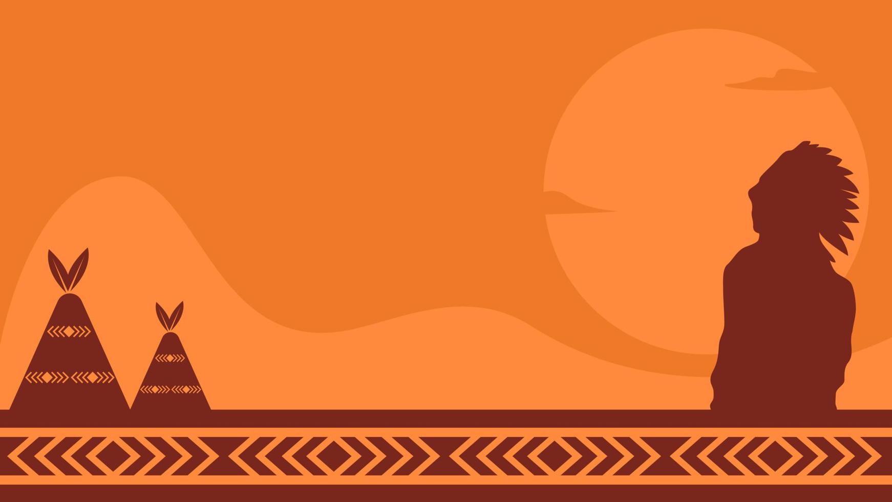 Native American Day Background Design. Suitable to use on Native American day event on United States of  America. vector