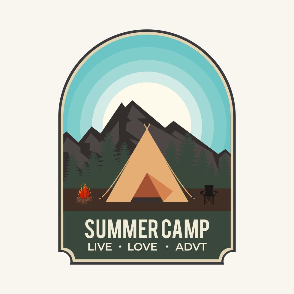 Adventure logo design template. Camp logo background design vector