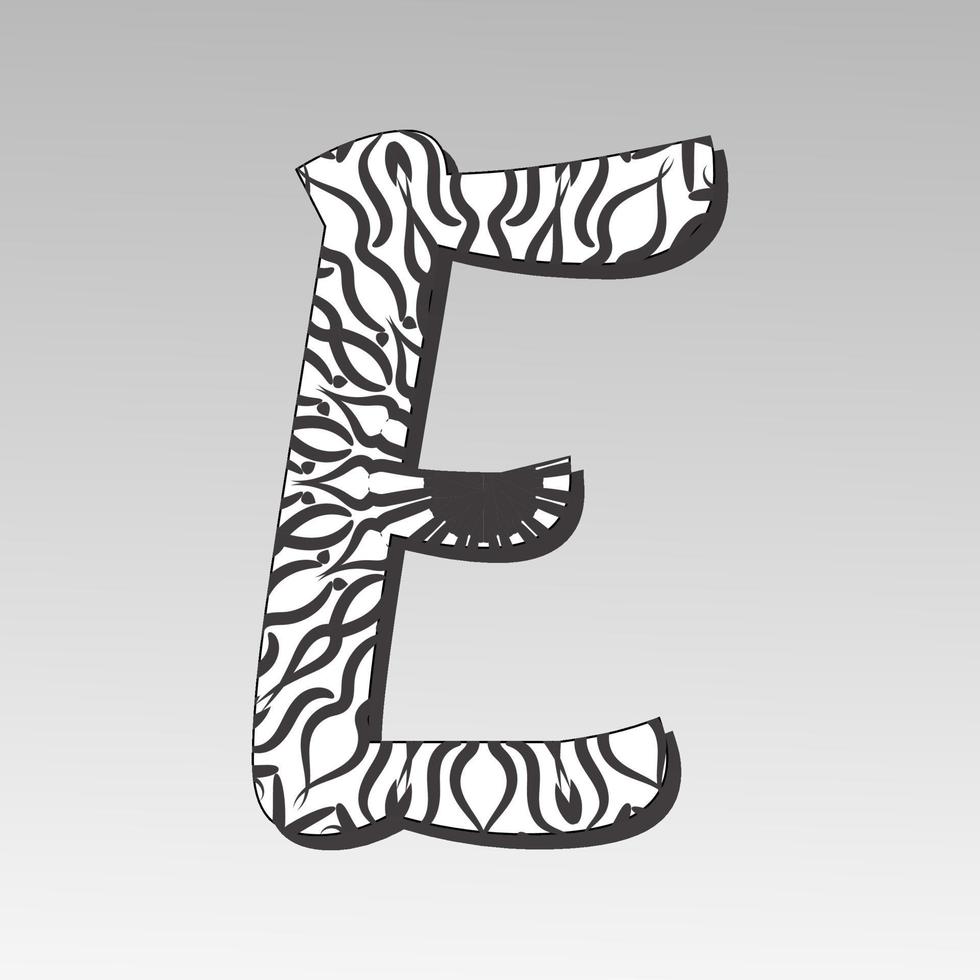 Letter E with Mandala flower. decorative ornament in ethnic ...