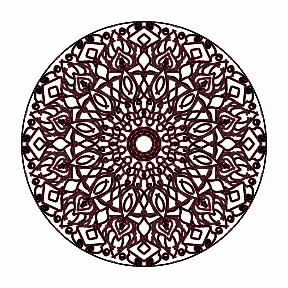 Circular pattern in the form of a mandala for Henna, Mehndi, tattoos, decorations. Decorative decoration in ethnic oriental style. Coloring book page. vector