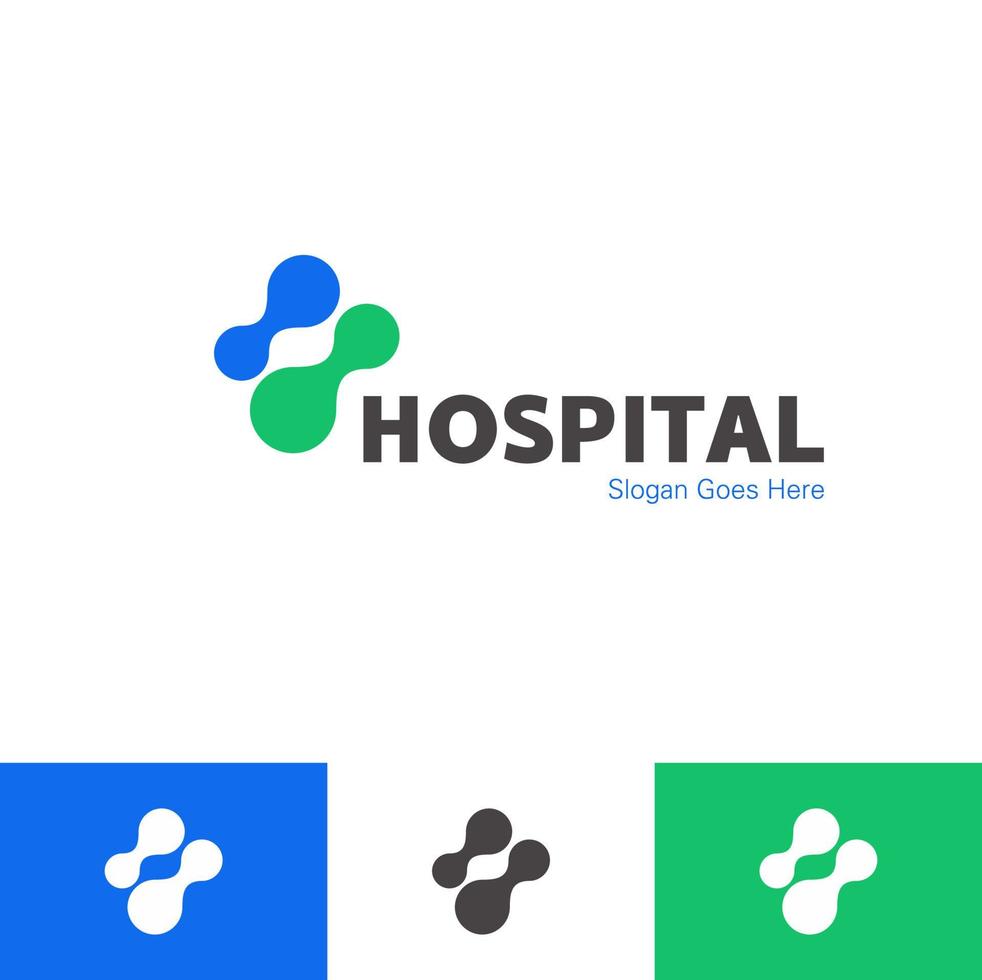 Medical cross family care love pharmacy lab laboratory logo design template vector illustrator