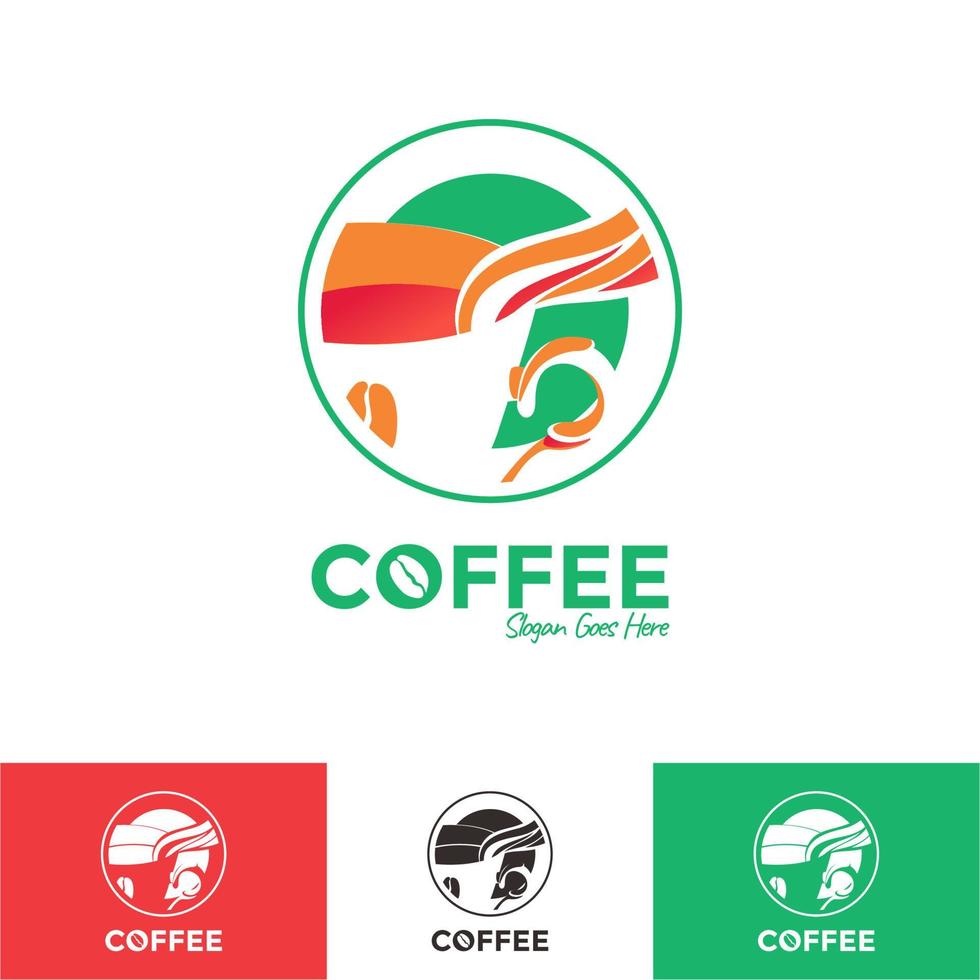 cup icon coffee beans drink logo shop vector illustration design template