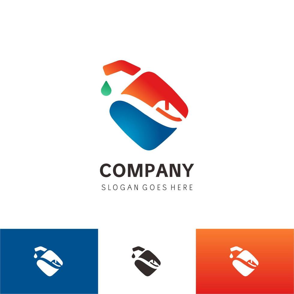 Modern Styled Fire flame water Logo Template vector icon Oil gas and energy logo concept