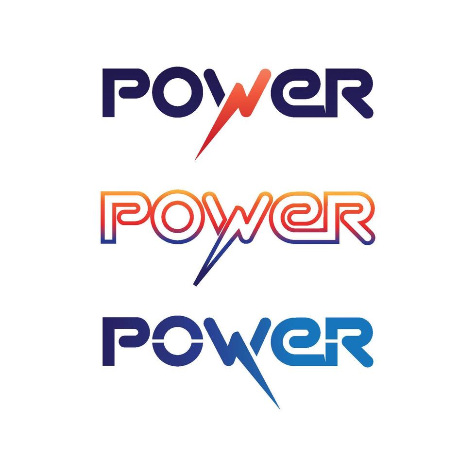 the power vector, flash ogo and thunderbolt and icon electricity illustration template design vector