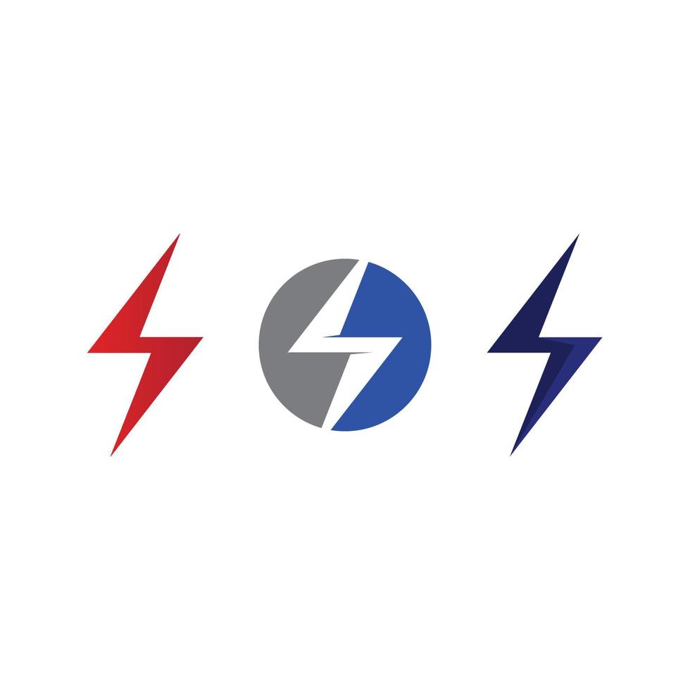 the power vector, flash ogo and thunderbolt and icon electricity illustration template design vector