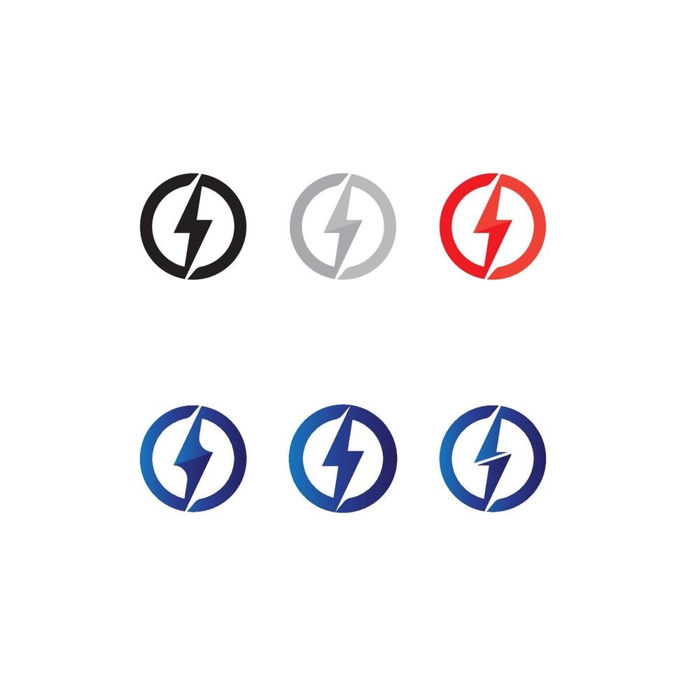 the power vector, flash ogo and thunderbolt and icon electricity illustration template design vector
