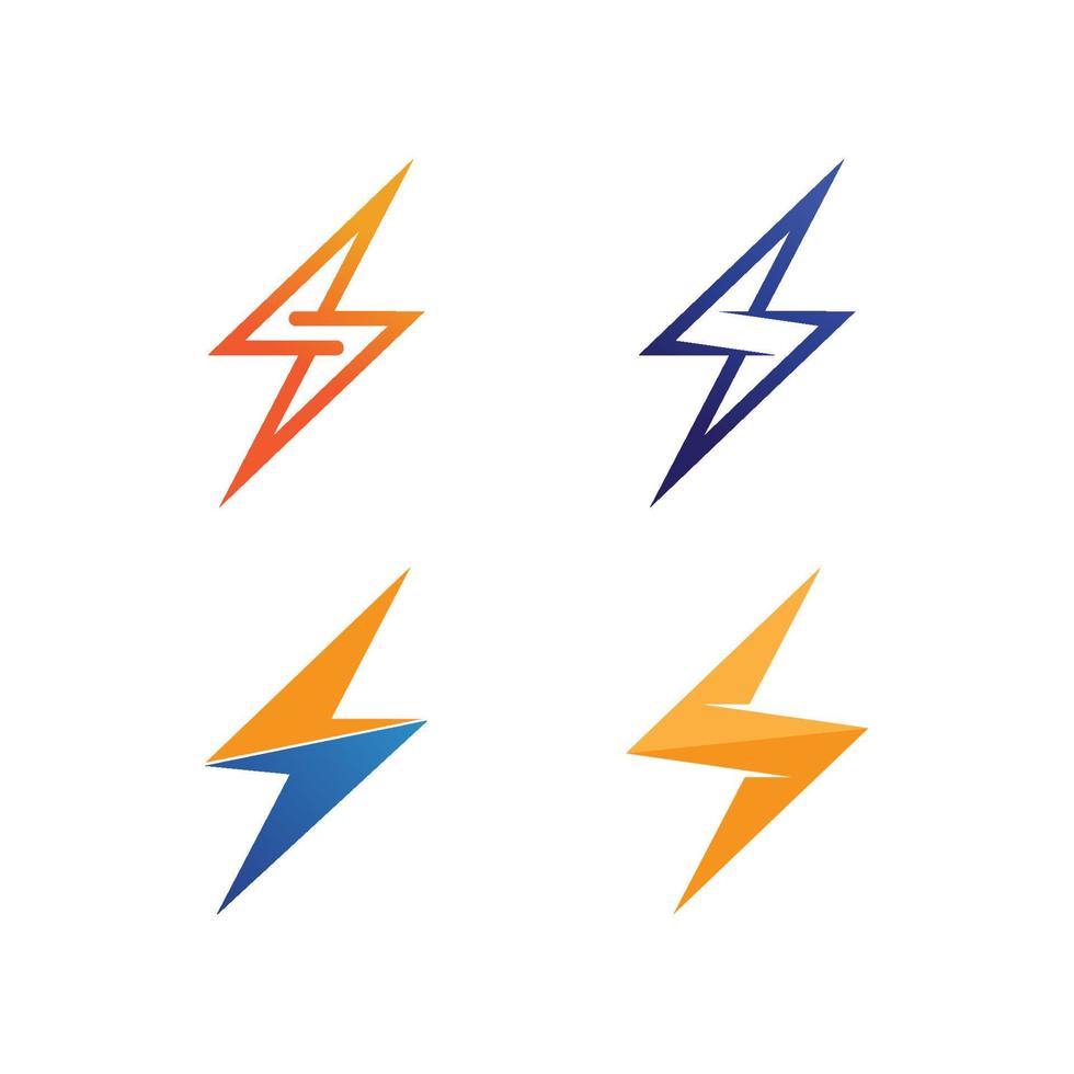 the power vector, flash ogo and thunderbolt and icon electricity illustration template design vector