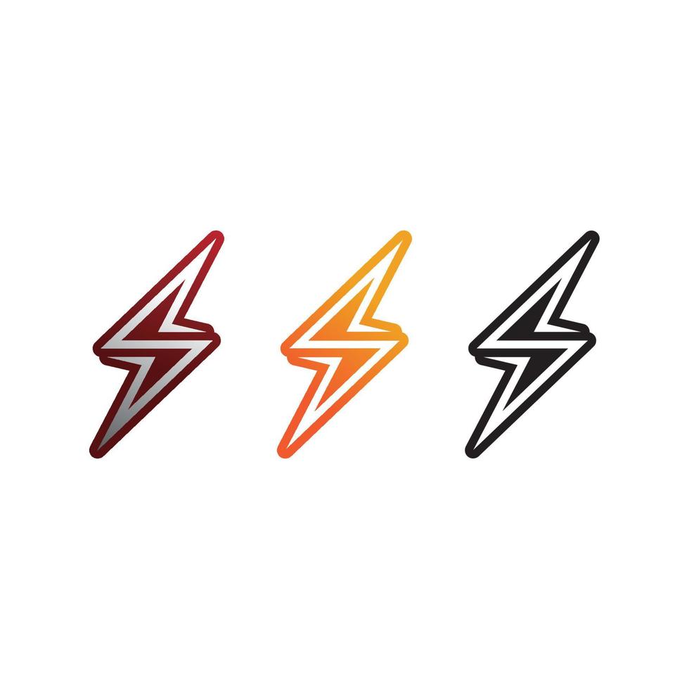 the power vector, flash ogo and thunderbolt and icon electricity illustration template design vector