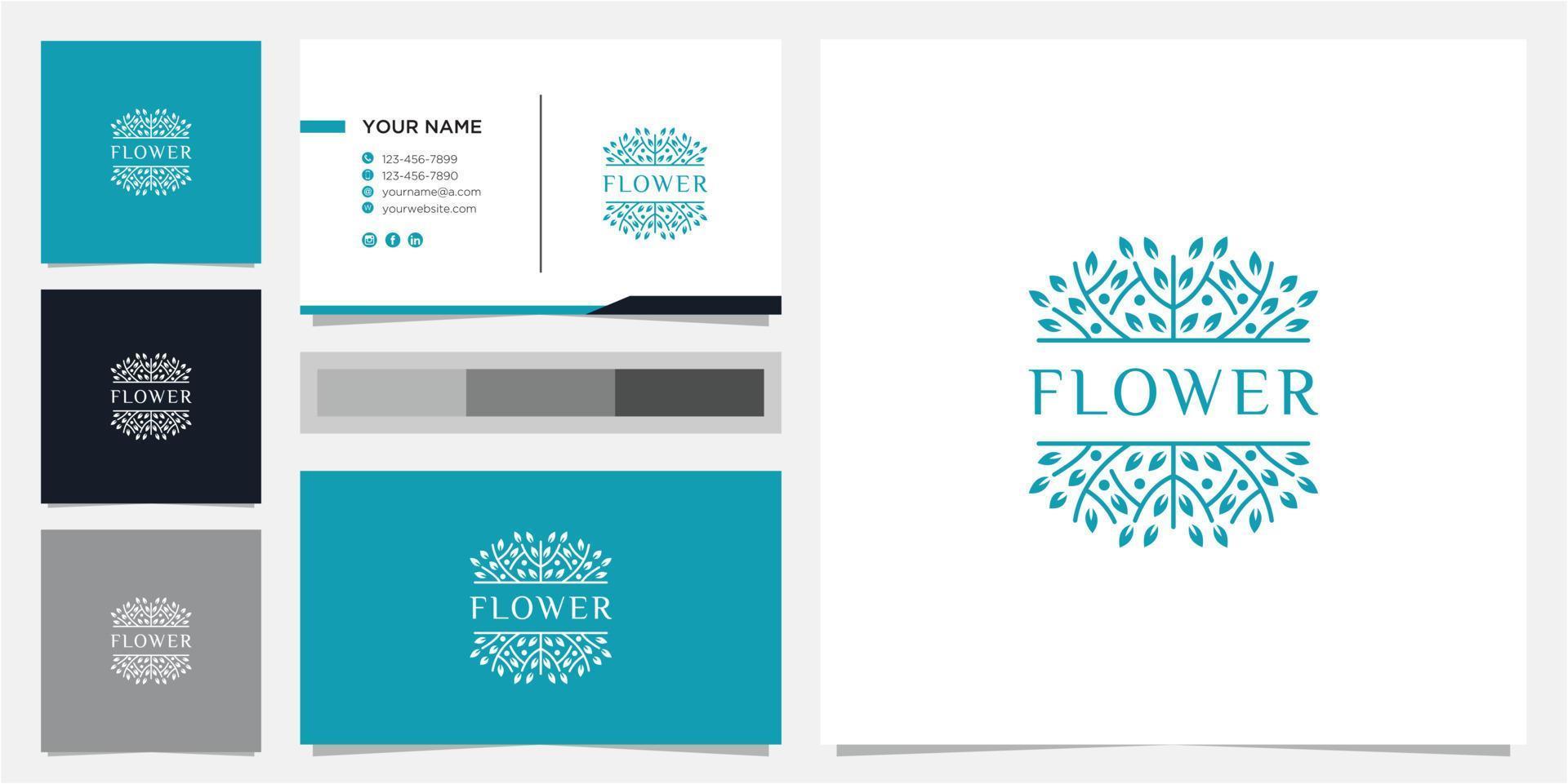 plantilla de diseño de logotipo de flor impresionante vector