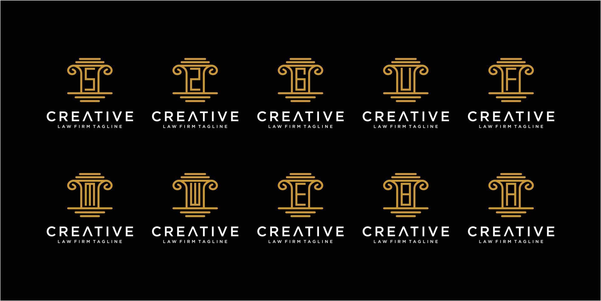 Set Of Awesome Law firm Letter logo design inspirations vector