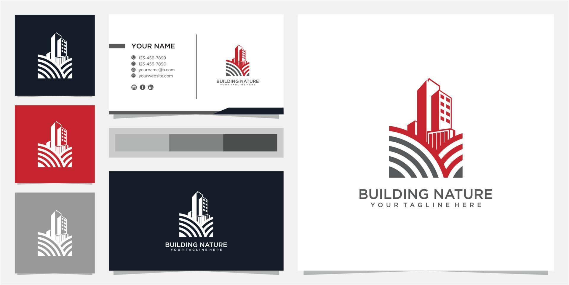 Creative building and network logo design inspiration vector