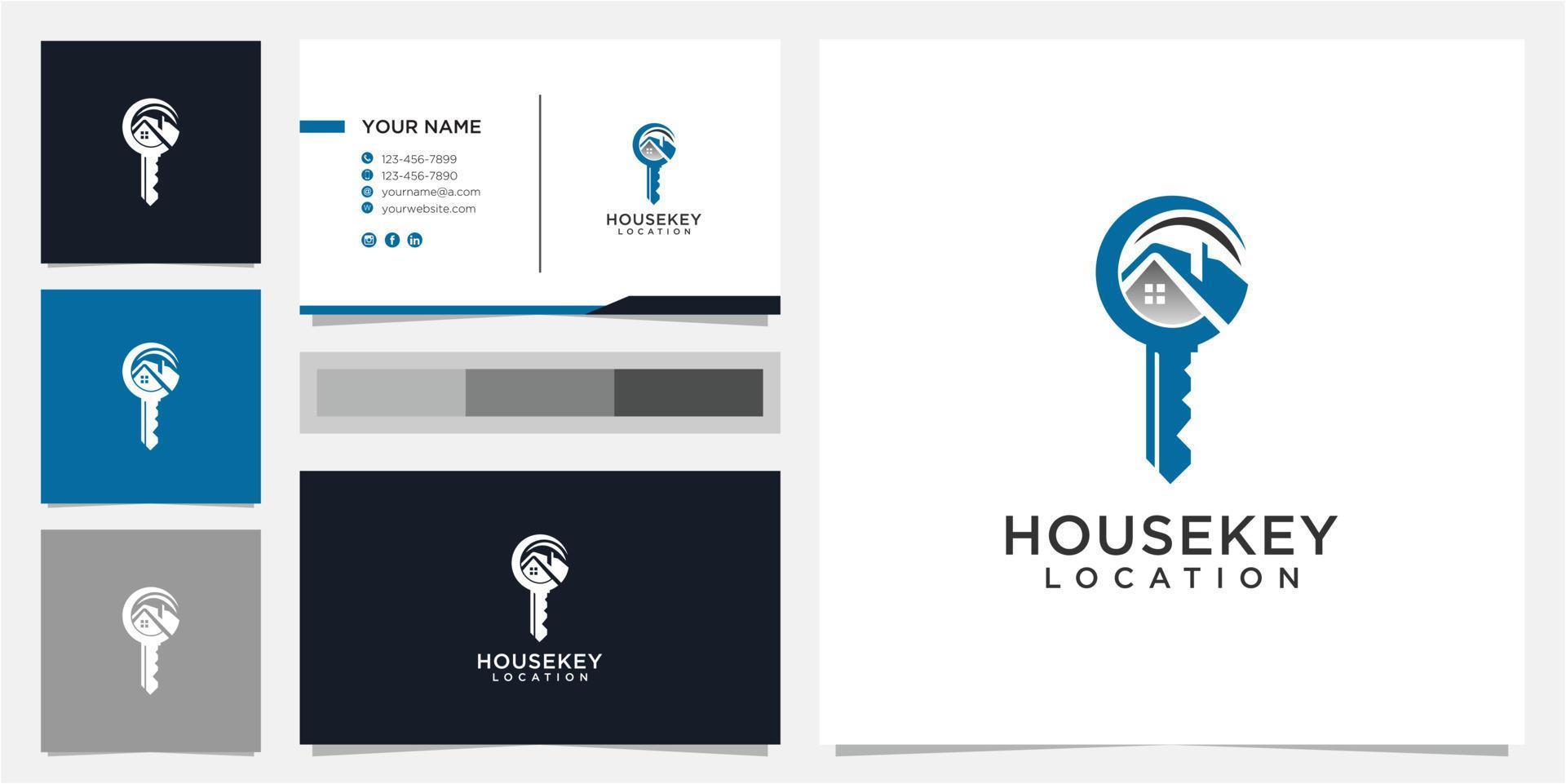 Creative House and Key logo design template vector