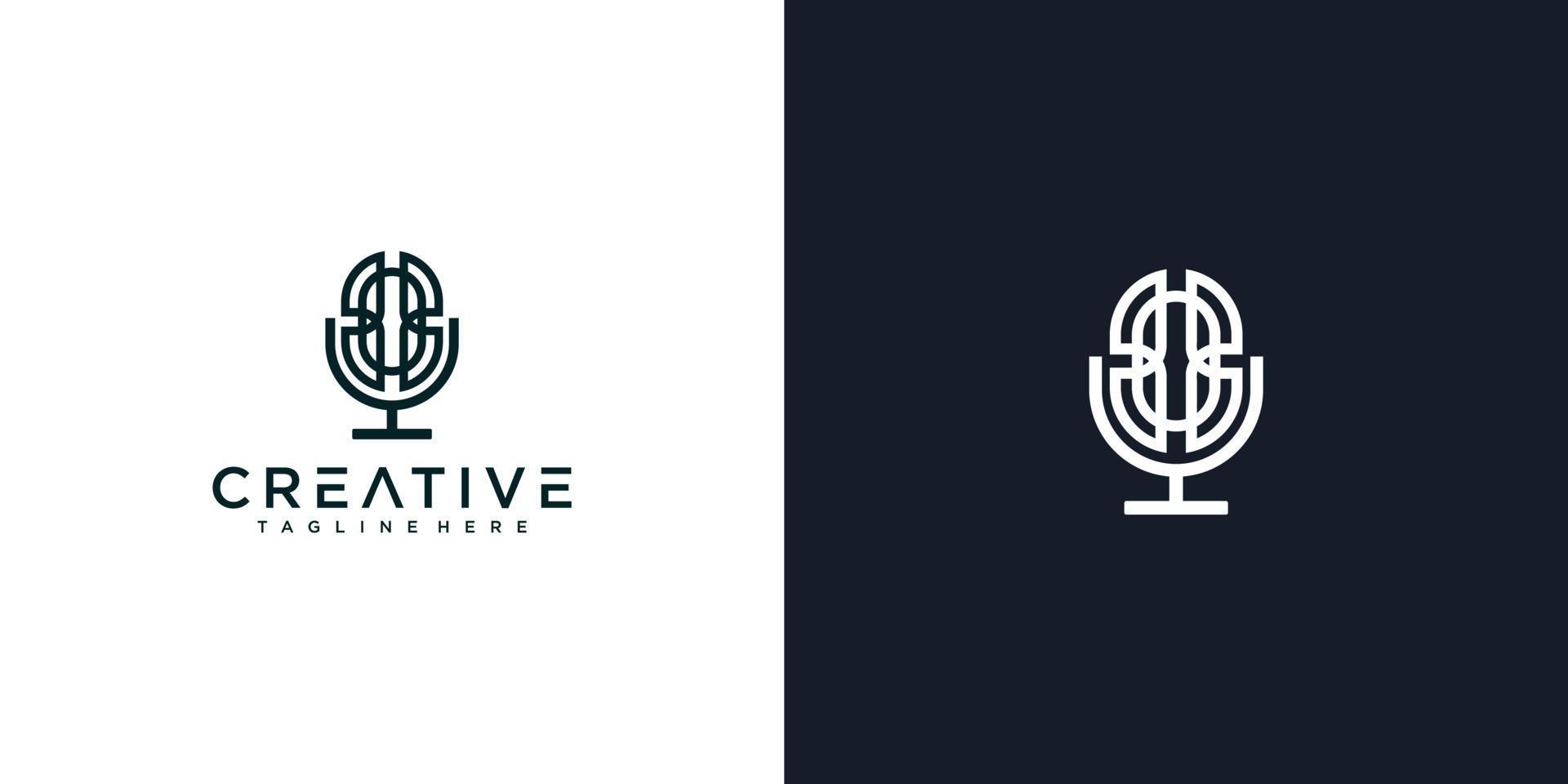 nature abstract podcast logo design template. podcast nature logo design. abstract podcast logo design inspirations vector