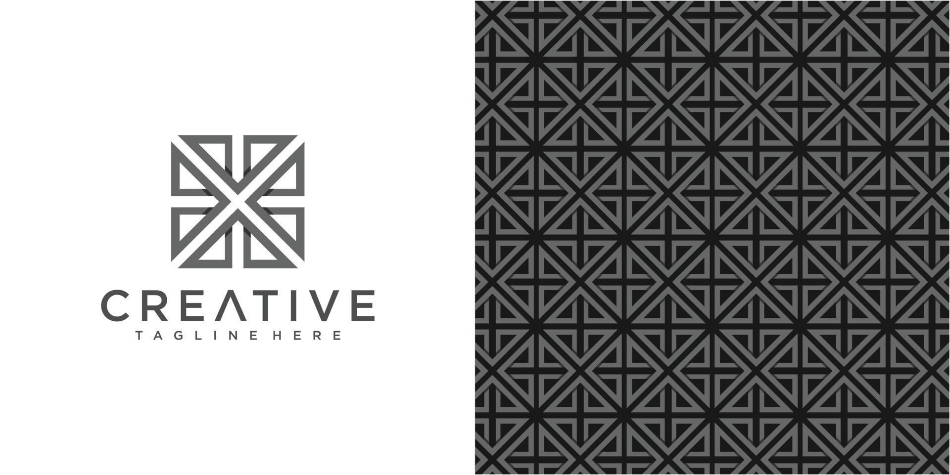 Creative Arrow community logo design template with simple pattern vector