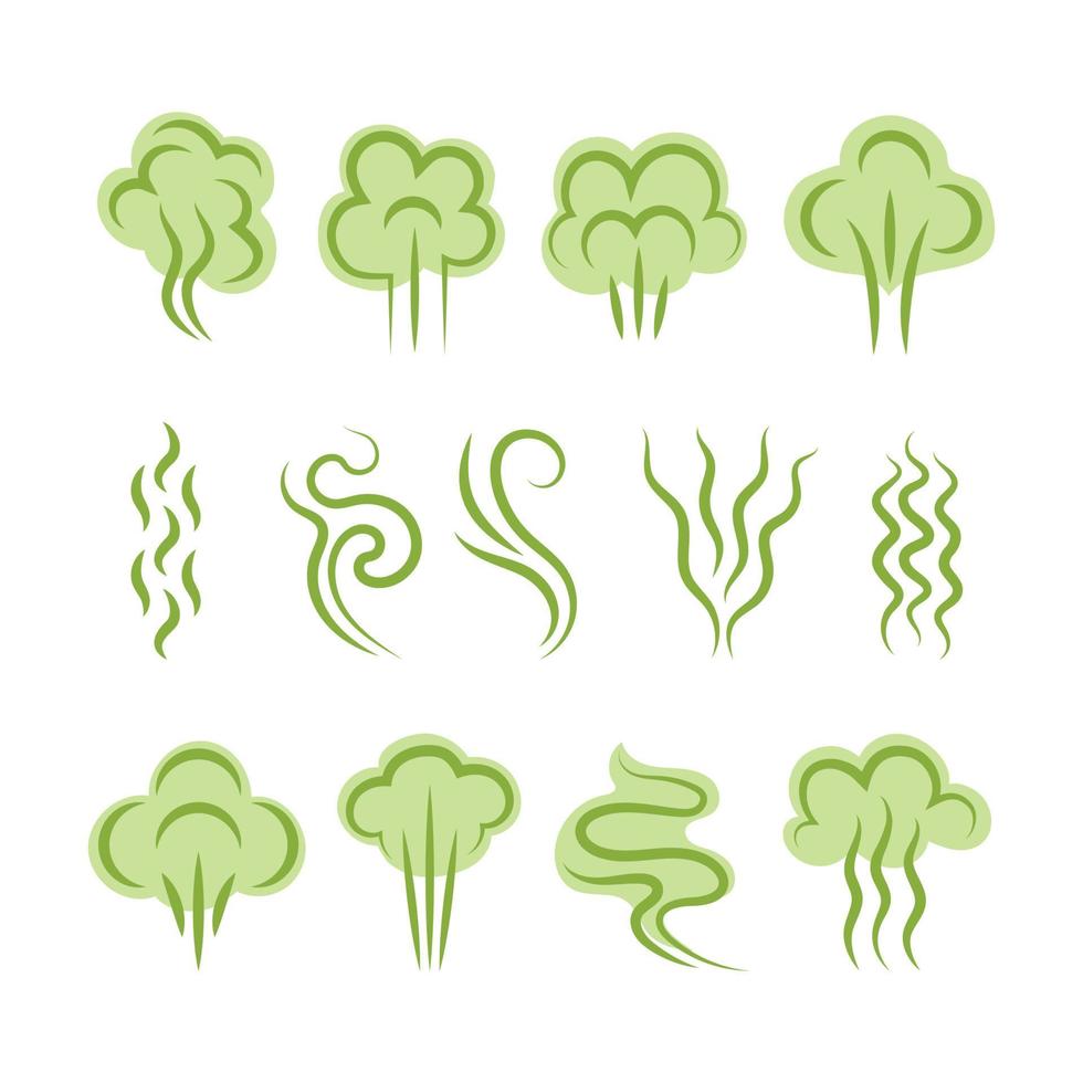 Smell symbols aromas steam lines clouds vapour shapes scent odour