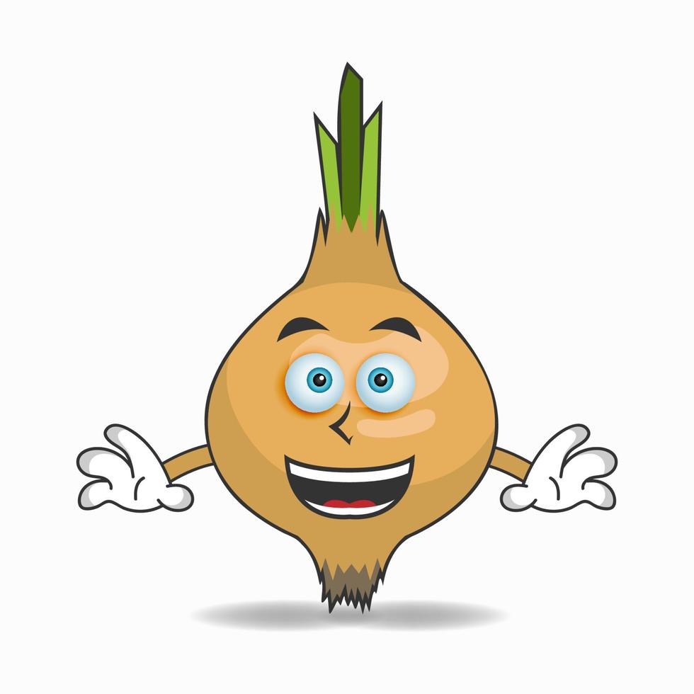 Onion mascot character with smile expression. vector illustration