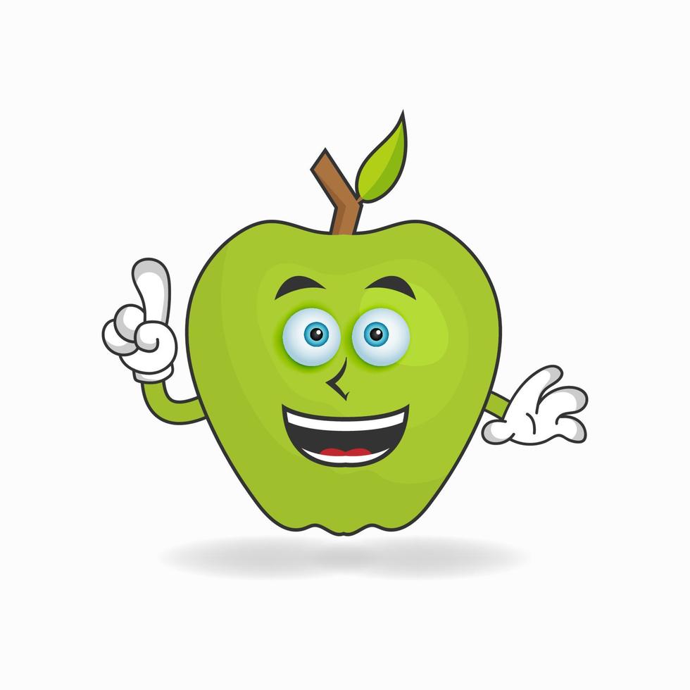 Apple mascot character with smile expression. vector illustration