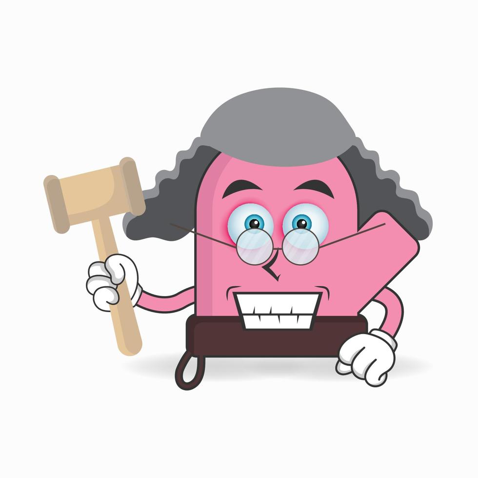 The gloves mascot character becomes a judge. vector illustration