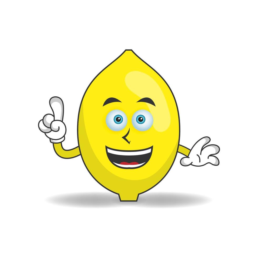 Lemon mascot character with smile expression. vector illustration
