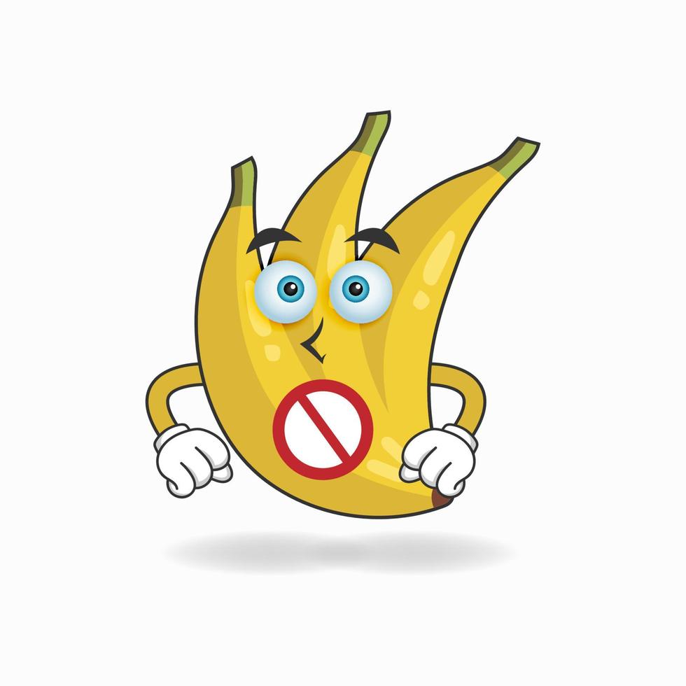 The Banana mascot character with a speechless expression. vector illustration