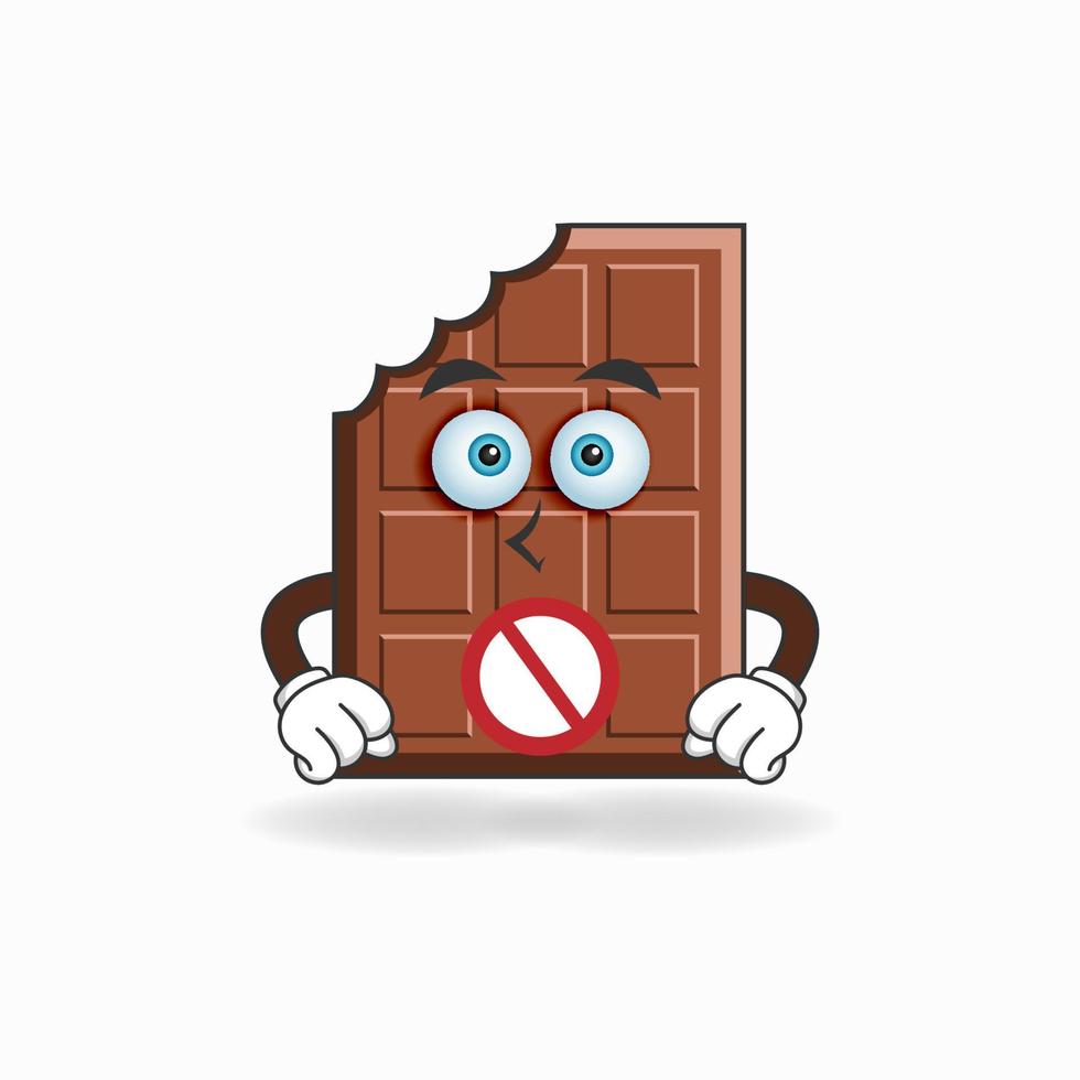 The Chocolate mascot character with a speechless expression. vector illustration