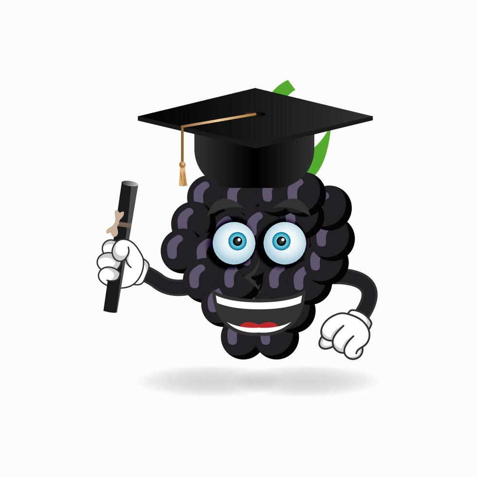 The Grape mascot character becomes a scholar. vector illustration