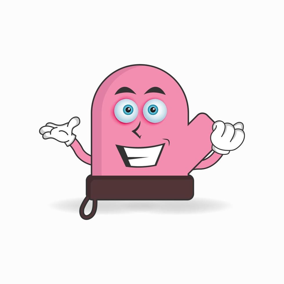 gloves mascot character with smile expression. vector illustration